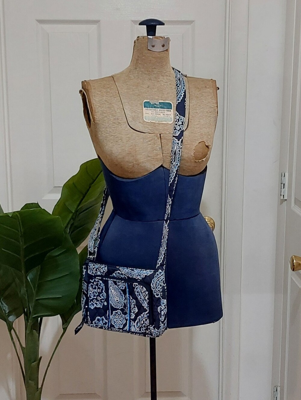 Vera Bradley Navy Paisley Quilted Crossbody Bag